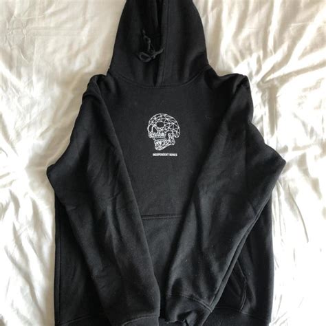 Nicest pull and bear independent bones hoodie in... - Depop