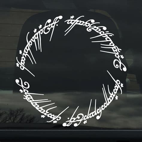 Lord of the Rings Ring of Power Inscription Custom Vinyl Sticker Decal ...