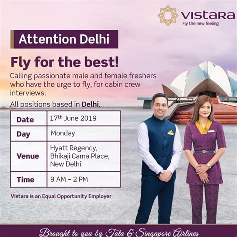 Vistara Hiring Fresher's cabin crew at Delhi on 17th June Download Map ...