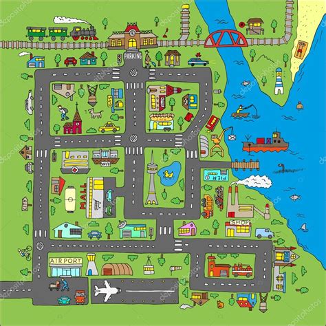 Doodle city map. — Stock Vector #95501508