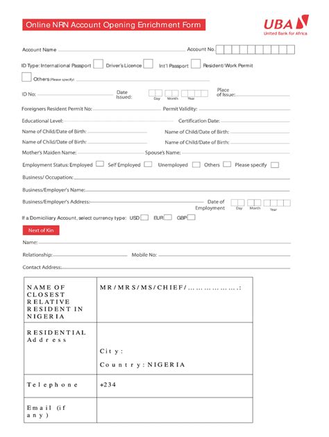 Uba account opening form: Fill out & sign online | DocHub