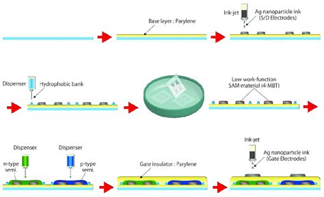 Schematic of the fabrication process for the organic complementary ...