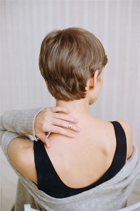 "Back View O A Woman With Short Haircut" By Stocksy Contributor "Amor ...