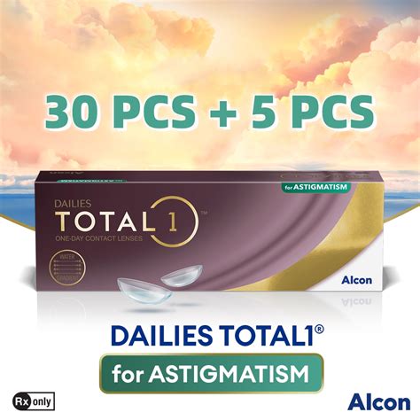 Alcon Dailies Total 1 Toric Astigmatism Daily Disposable Clear Contact ...