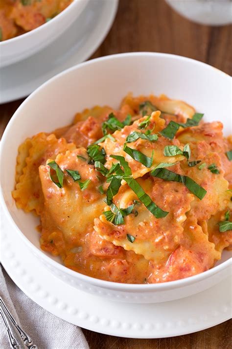 Ravioli with Creamy Sun-dried Tomato and Basil Sauce - Cooking Classy