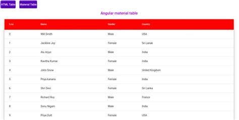 How to create an Angular table in Angular 13|14?