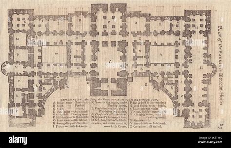 Plan of the Vaults of Blenheim Palace, Oxfordshire. GENTS MAG 1750 old ...