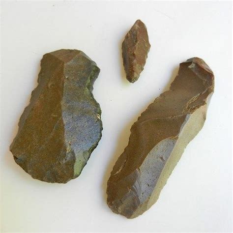 Stone Age Chert Tools Two Burin Flakes, One Point from Jordan Desert ...