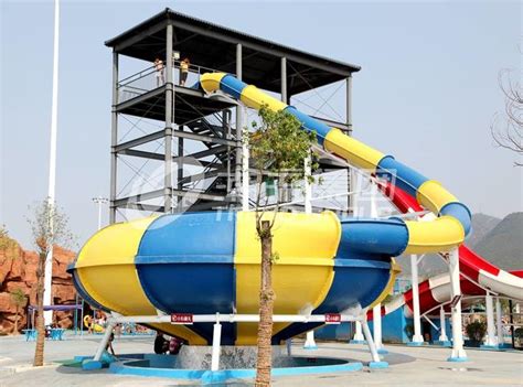 Big Water Park Commercial Fiberglass Water Slides , Fiberglass Pool Slide