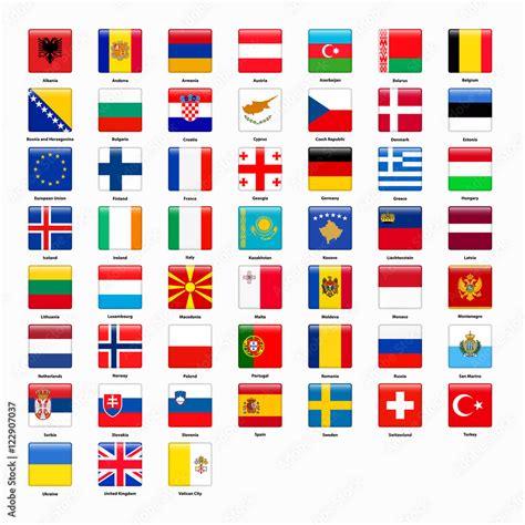 Set of flags of all countries of Europe Stock 벡터 | Adobe Stock