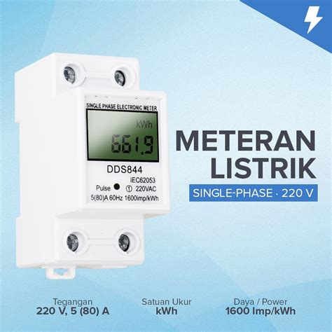 Jual Meteran Listrik Digital Din Rail kWh Meter Single-Phase 220 V ...