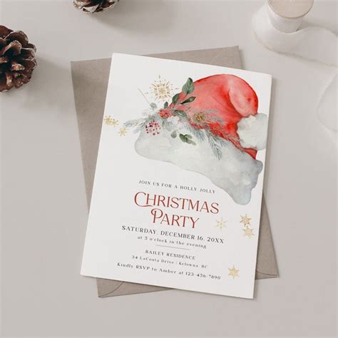 Electronic Christmas Hat Party Invitation - Etsy