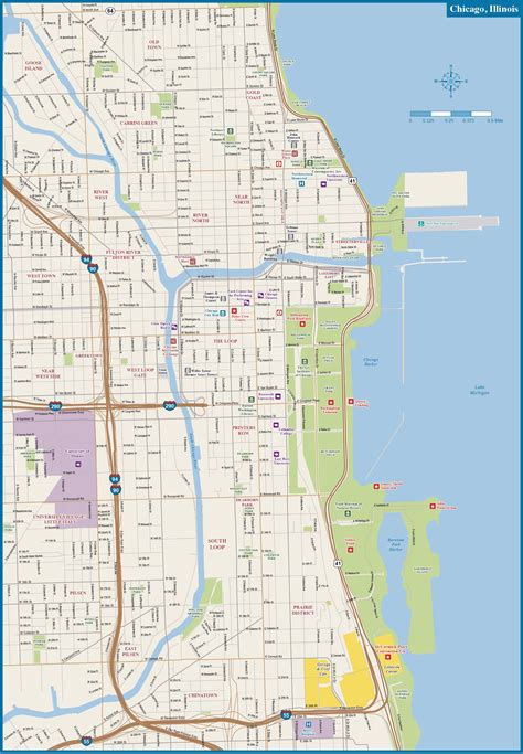 Printable Map Of Downtown Chicago | Francesco Printable