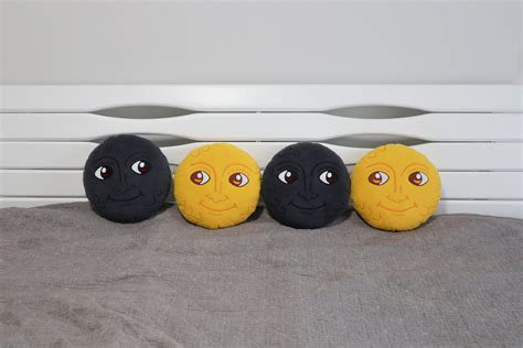 Creepy Dark Moon Face Pillow New Moon Emoji Cushion Full - Etsy