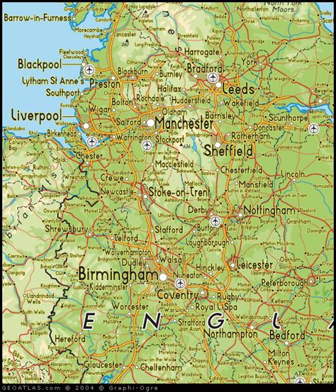 North West England Regions Map | United Kingdom Map Regional City Province