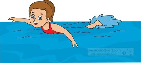 Swimming Clipart-young girl in swimming pool clipart