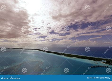 Aerial view on Bora Bora stock image. Image of blue, clouds - 34110673