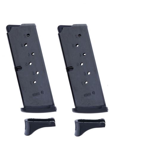 2 Pack Ruger EC9 / LC9, LC9S 9mm 7-Round Magazine with Extended Floorplate