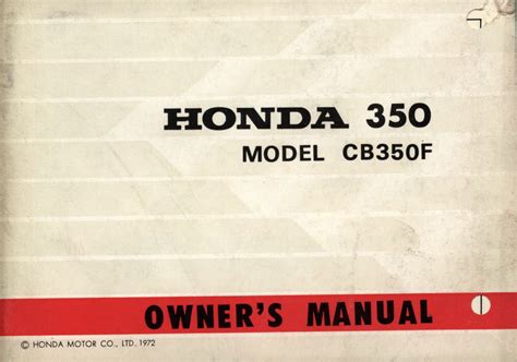 Honda CB350F Retro owners manual - 1 | Honda motors, Honda, Honda cb