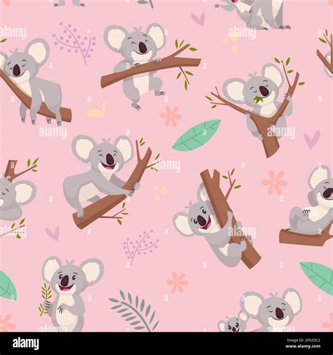 Koala pattern. Australian wild cute animal koala bear pictures for ...