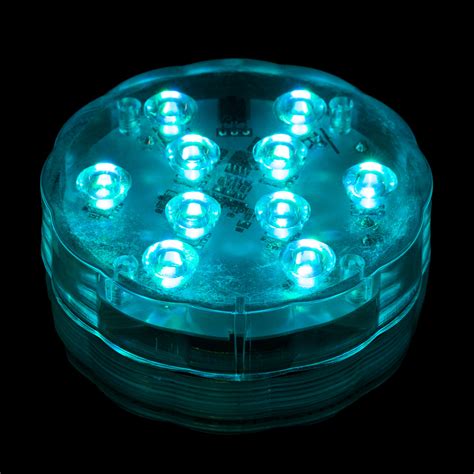 2 Pack Remote Controlled 10 LED Multi-Color Submersible LED Light