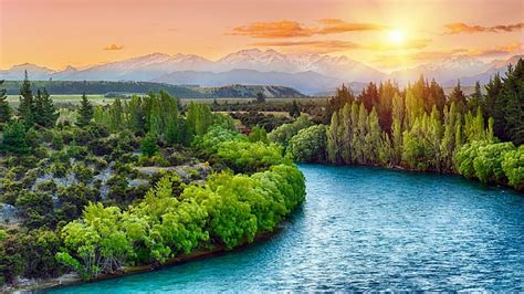 HD wallpaper: nature, wilderness, new zealand, sky, river, water ...