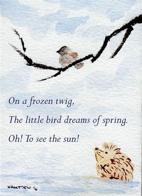 Dreaming Of Spring - Hedgehog Haiku 5 by Kerry Hartjen | Japanese haiku ...