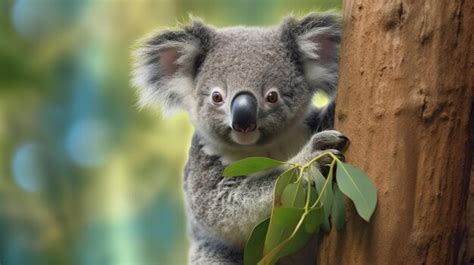 Premium AI Image | Koala climbing on tree branch