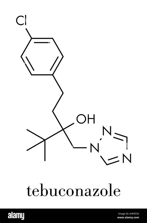 Tebuconazole fungicide molecule. Skeletal formula Stock Vector Image ...