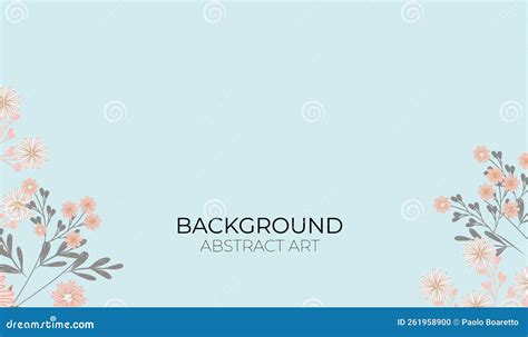 Floral Background on Blue Green, Vector Stock Illustration ...