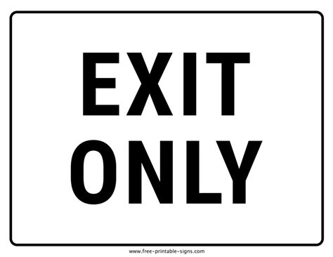 Free Printable Exit Sign Template - PRINTABLE TEMPLATES