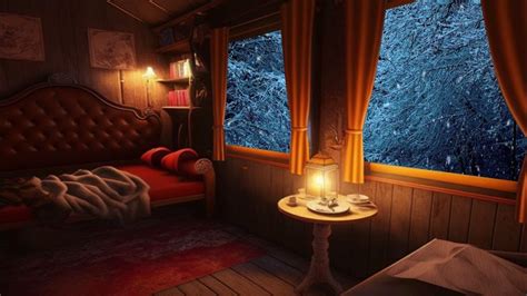 Cozy Cabin Ambience - Relax with Blizzard Sounds & Fireplace Sounds for ...