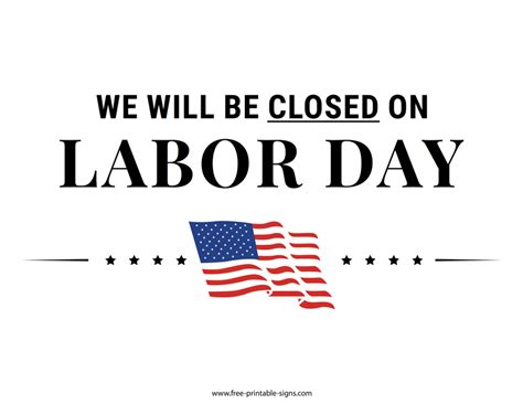 Printable Closed For Labor Day Sign – Free Printable Signs