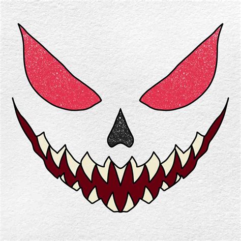 How to Draw a Scary Face - HelloArtsy