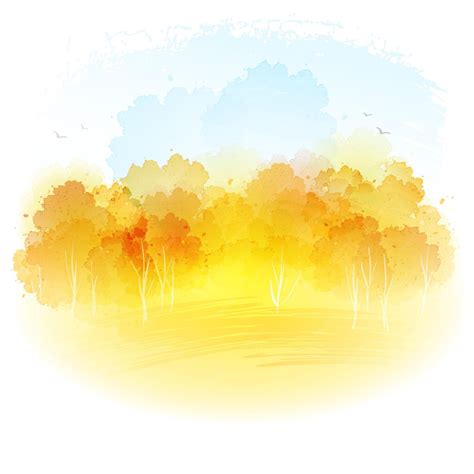 Free Vector | Watercolor autumn landscape.