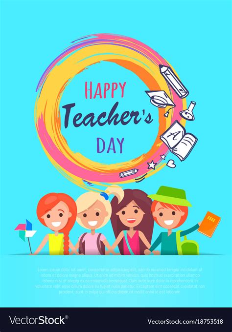 Happy teachers day banner Royalty Free Vector Image