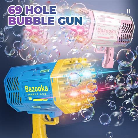 69 Holes bazooka bubble gun LED colorful lights rechargeable | Shopee ...