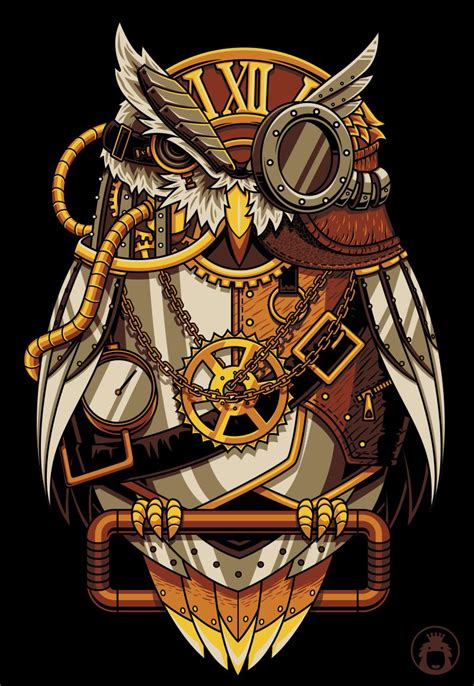 The Great Steam Punk Owl for T-shirt Design | Owl artwork, Steampunk ...