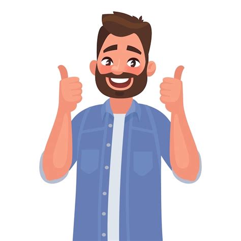 Premium Vector | Joyful man shows gesture cool. I like. in cartoon style