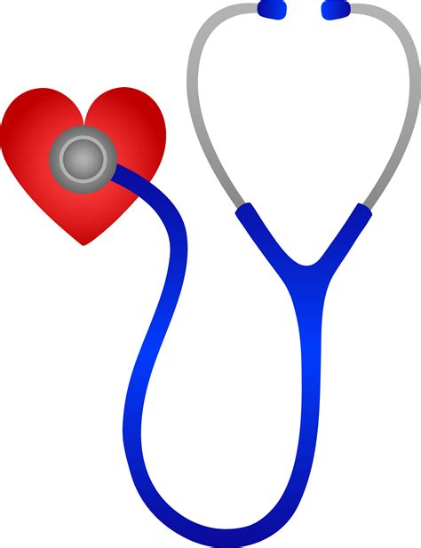 Stethoscope Listening to Heart Beat - Free Clip Art