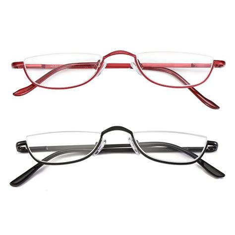 1PC-Unisex-Semilune-Metal-Spring-Hinge-Reading-Glasses-Half-Frame-Ultra ...