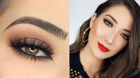 Brown Eye Makeup With Red Lips | Saubhaya Makeup