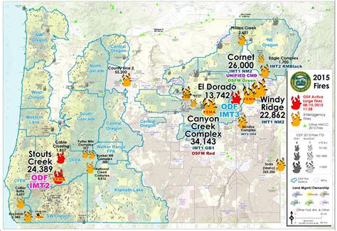 2015 Oregon Map Of Forest Fire Damage - Map