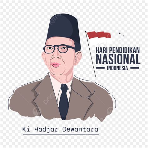 Hari Pendidikan Vector Hd Images, Ki Hajar Dewantara Illustration With ...