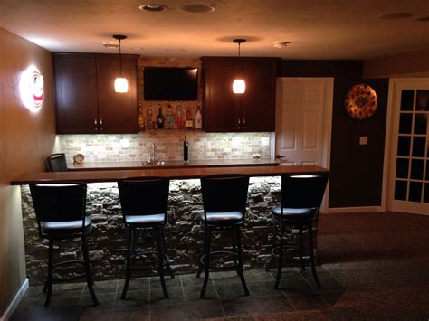 Basement bar - Love the under bar lighting | Basement bar, Bar lighting ...