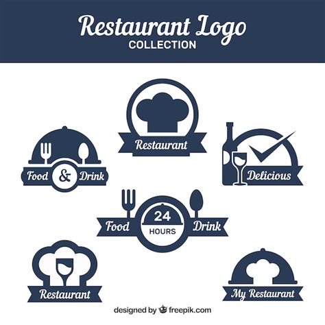 Variety of minimalist restaurant logos Vector | Free Download