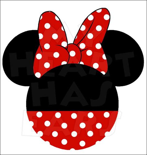 minnie mouse ears with the word fear in red and white polka dots