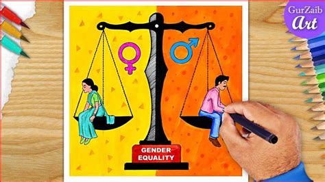 How to draw Gender Equality drawing || poster making women's equality ...