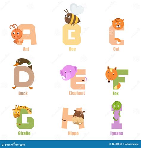 Zoo Alphabet. Animal Alphabet. Letters From A To Z. Cartoon Cute ...