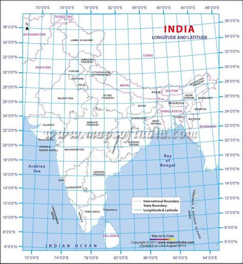 India Map With Latitude Longitude - Gretna Hildegaard